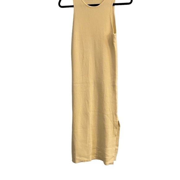 NWOT DayDreamer Ribbed Sleeveless Cream Dress with Side Split - Picture 4 of 5